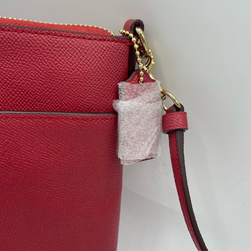 Coach Kitt Crossgrain Leather Messenger Crossbody Bag Gem